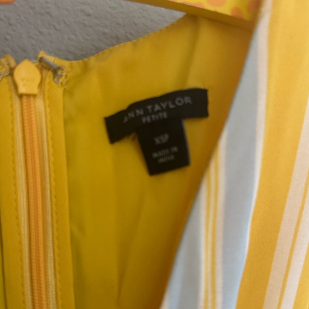 Ann Taylor Yellow/blue Striped Jumpsuit Dress